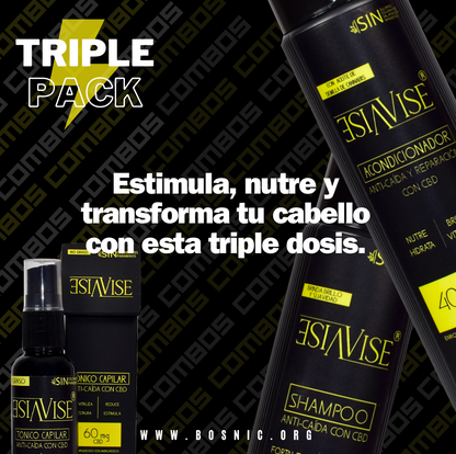 Triple Pack: Tónico, Shampoo y Acondicionador de VISE®